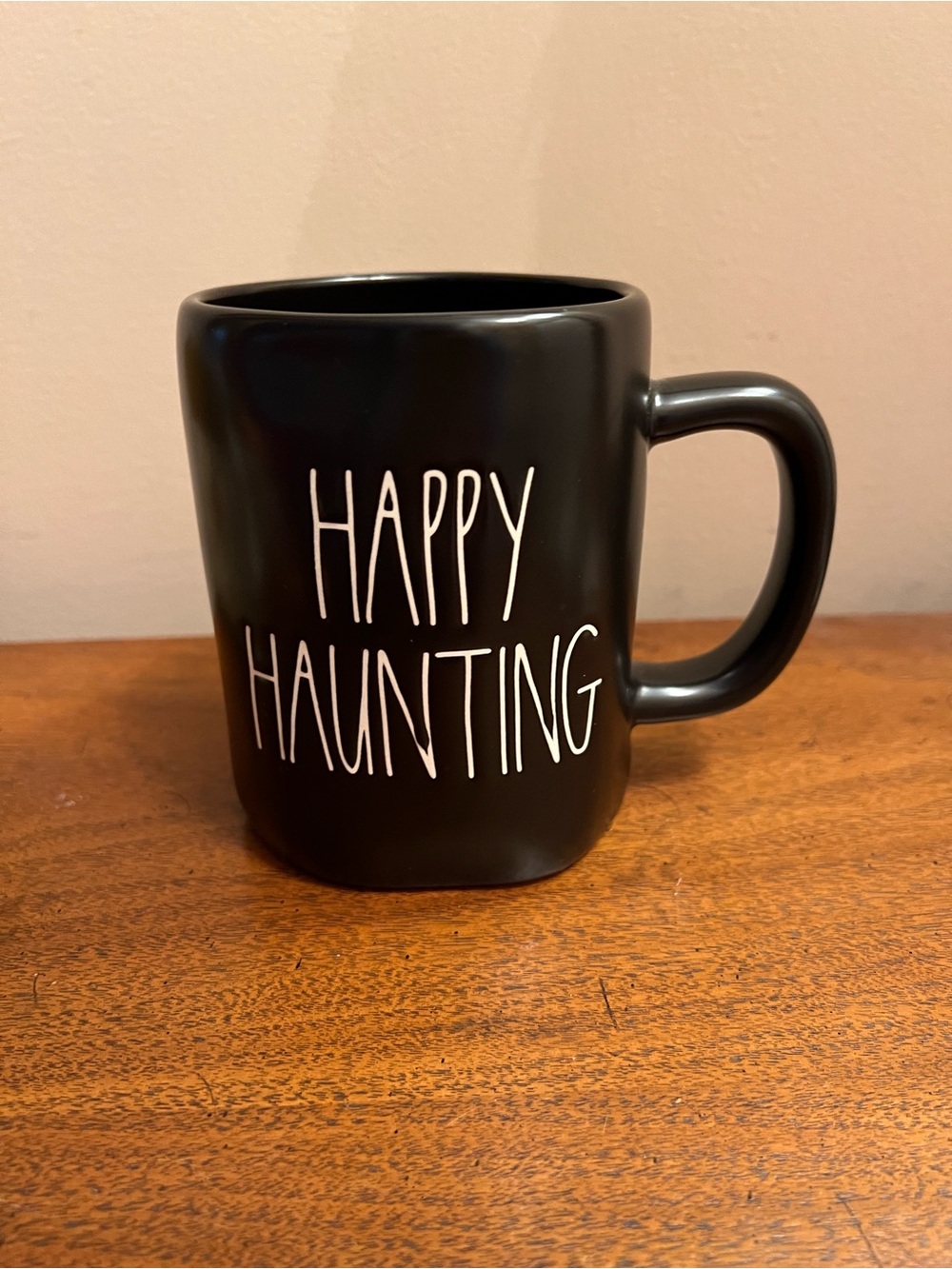Rae Dunn Happy Haunting Black Ceramic Mug - Seasonal Coffee Cup